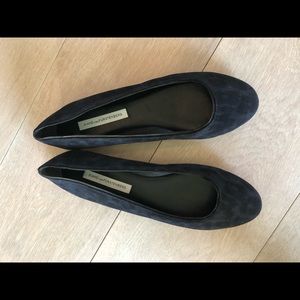 New Diane con Furstenberg Navy Leopard Flats 7